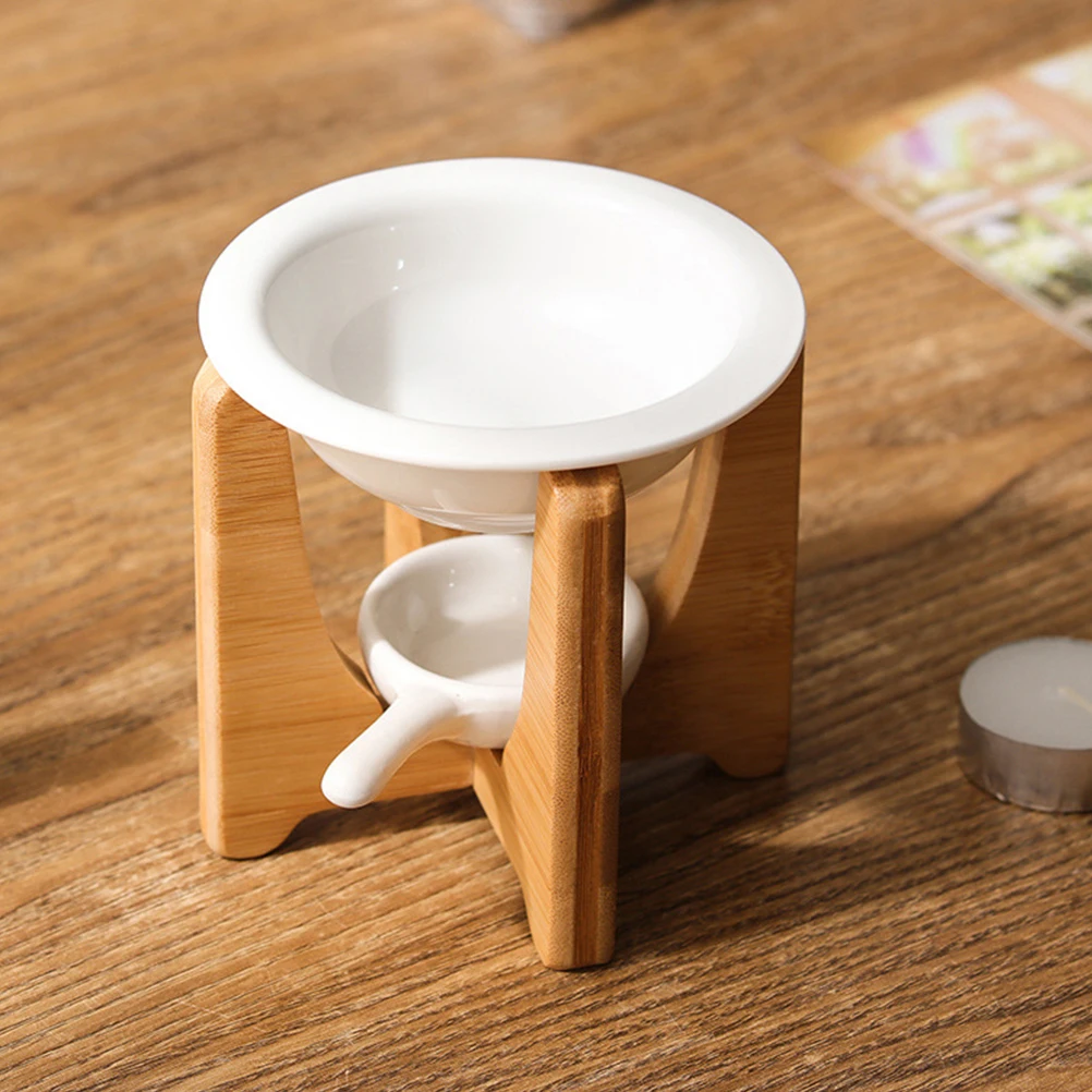 

Aromatherapy Lamp Stove Wax Melt Warmers Scented Burner Stand Fragrance Tealight Essential Oil Holder Bamboo Wood Aroma