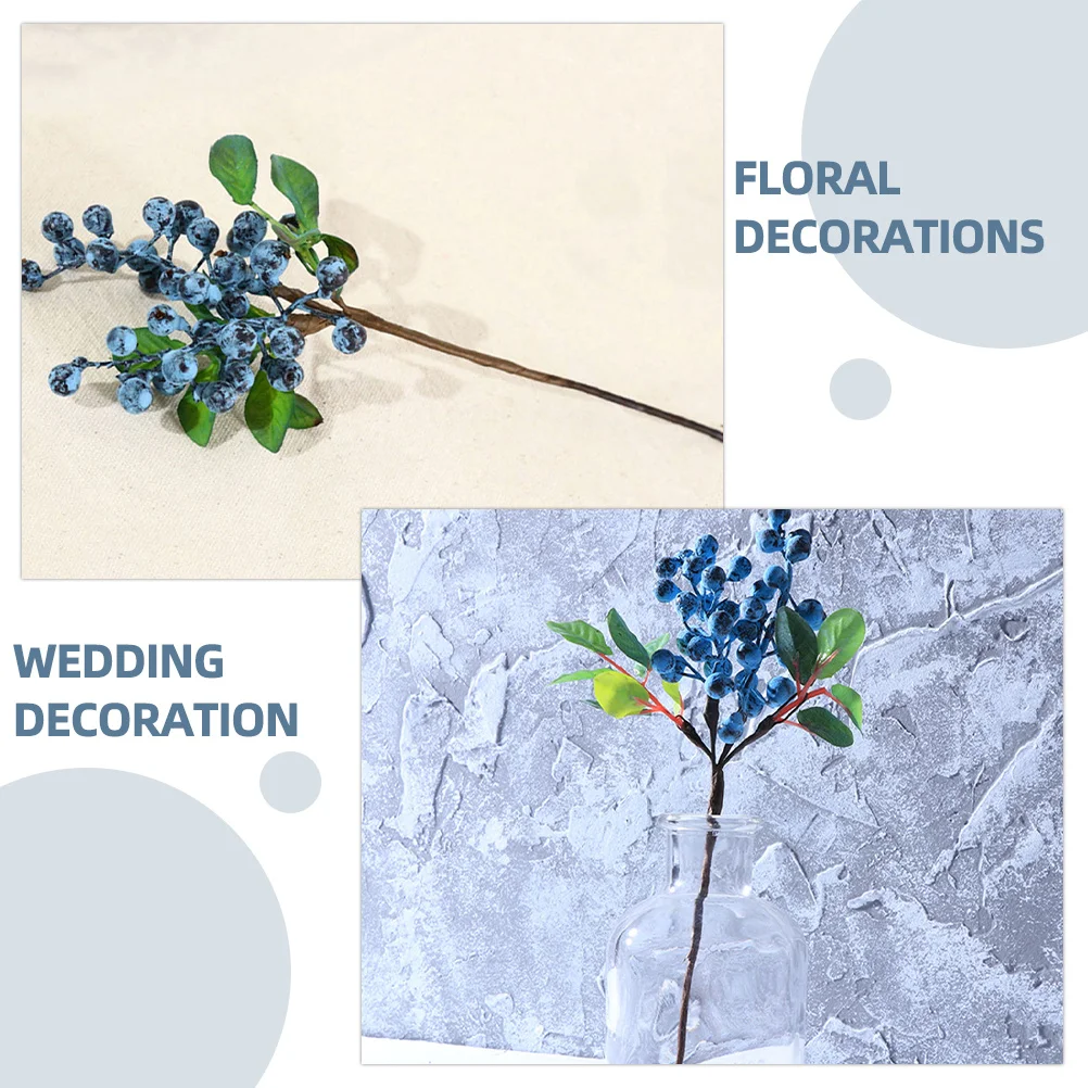 

Artificial Berry Picks Stems Flower Blueberry Fake Branches Berries for Wreaths Fruit Blueberries