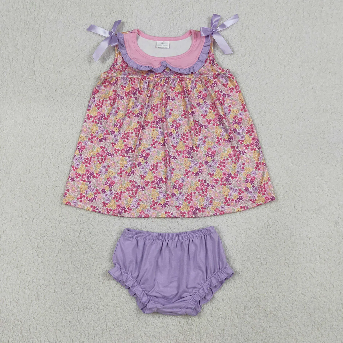 Baby Girl Summer Clothes Cute Ruffle Tops Dress Shorts Outfits Set Infant Toddler Shrit Bloomers Princess Outfit Wholesale