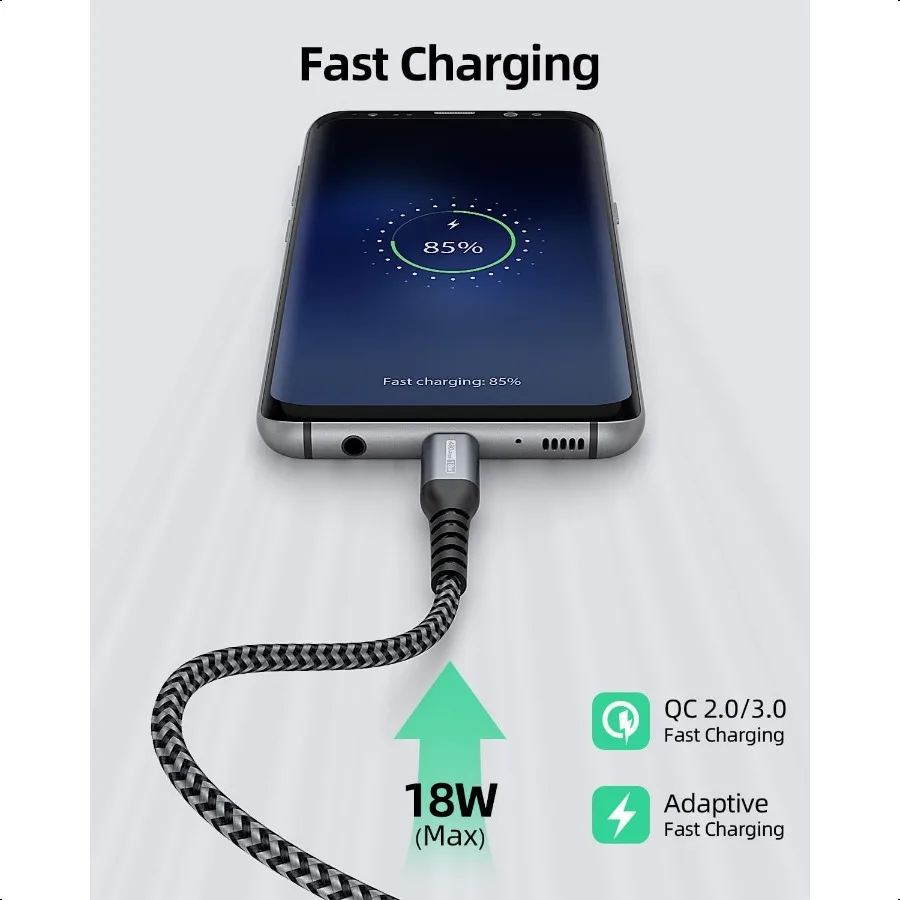 Kabel USB C 1.5FT [3Pack] 3A Kabel USB ke USB C Pengisian Cepat Sinkronisasi Data Kabel Terjalin Kompatibel dengan iPhone 16 15 Pro Pro Max Plus S