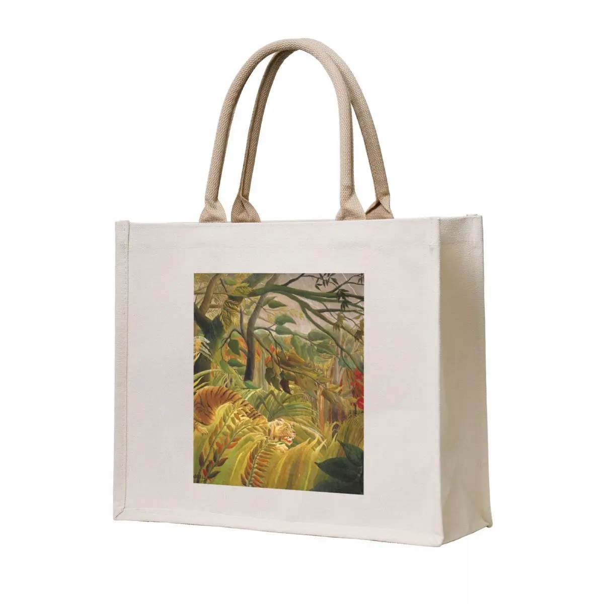 

Henri Rousseau - Tiger in a Tropical Storm (1891) Tote Bag shoping bag free delivery bags university shopper bag Shopper