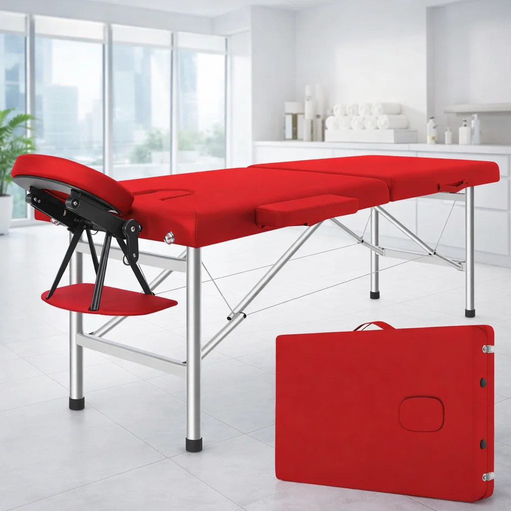 BestMassage Massage Bed Portable Massage Table 24 inch Wide Lash Bed Height Adjustable 2 Folding Spa Table with Non-Woven Bag fo