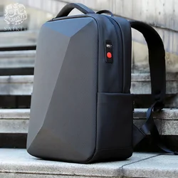 Black Backpack Urban Fashion Business Backpack for Men Laptop Bags Password Lock Anti-theft Backpack with USB School Daypack