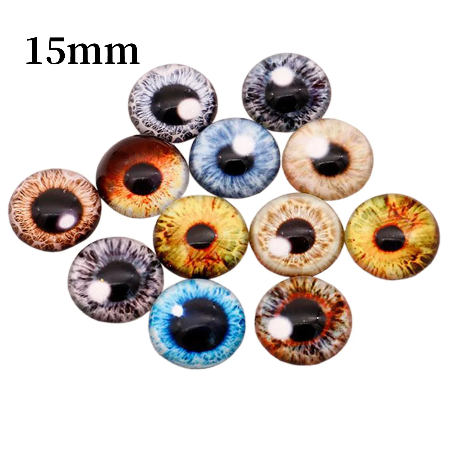 20Pcs Puppe Glas Augen Cabochons Runde Dome Drachen Katze Tiere Auge Puppe Augen Zubehör 6/8/10/12/14/15/16/18mm DIY Schmuck