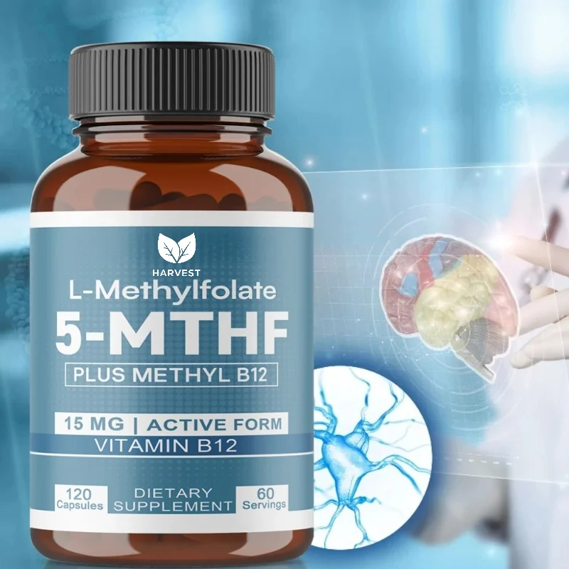 L-Methylfolate Capsules - Strength Active Methyl Folate, Balanced Mood, Support Brain & Heart Health, Non-GMO, Gluten Free