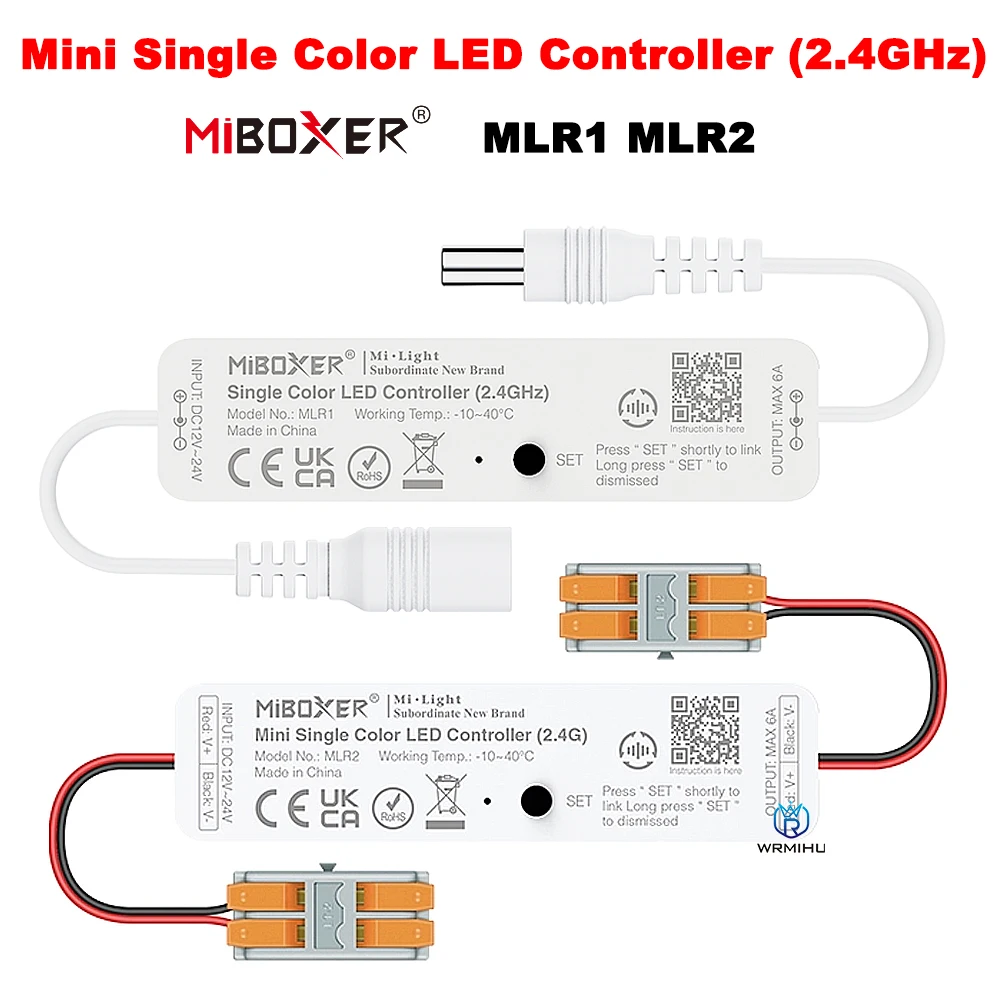 Miboxer MLR1 MLR2 Mini Single Color LED Controller 2.4GHz Wireless WiFi Tuya APP Remote Dimmer for 2835 5050 LED Strip Light