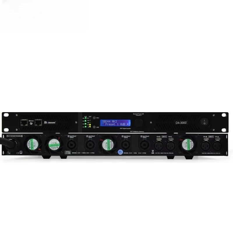 

D4-3000 Dsp 4-канальный цифровой усилитель мощности 1u Dsp Professional