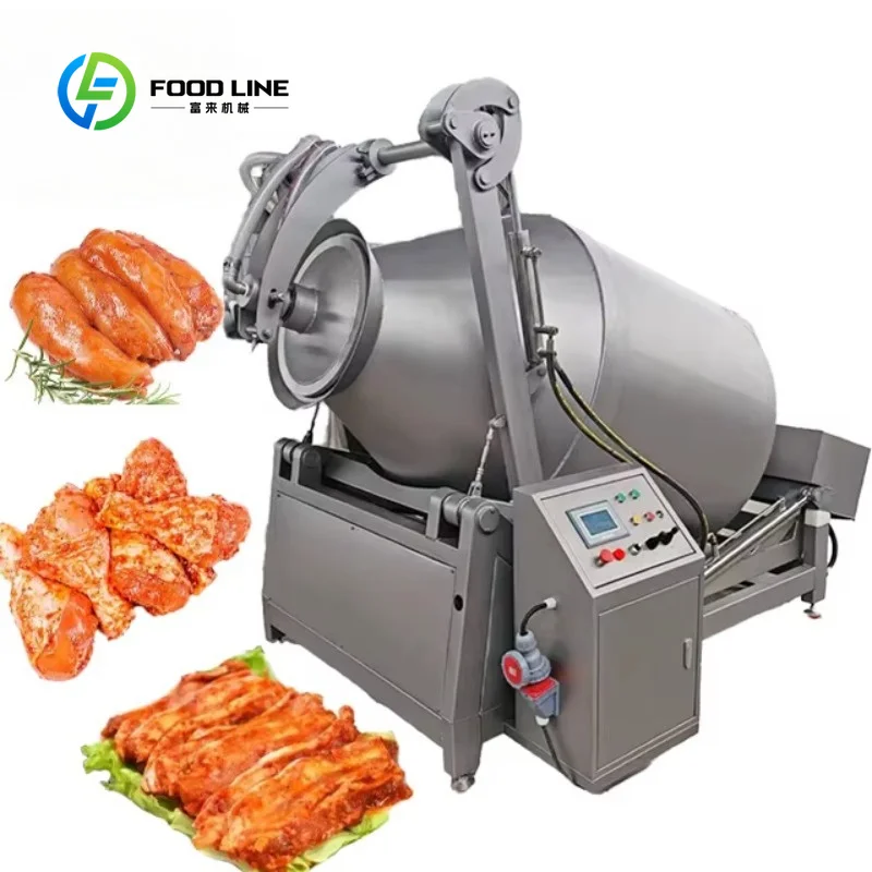 Customized meat massager tumbling machine high capacity motorized vacuum stainless steel for chicken lamb marinating workshop