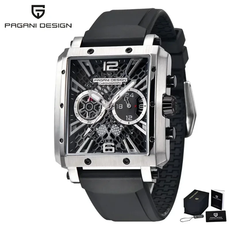 تصميم باجاني-ساعة يد كوارتز رياضية للرجال ، ياقوت مجوف ، كرونوغراف مقاوم للماء ، 42 ، 50 متر ، أصلية ، علامة تجارية جديدة ،