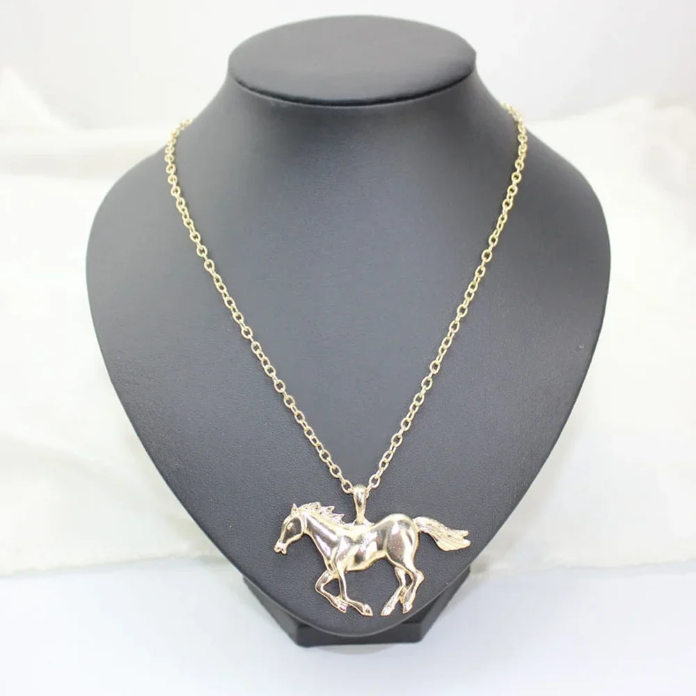 Fashion Horse Charm Necklace Jewelry Statement Running  Pendant  For Women