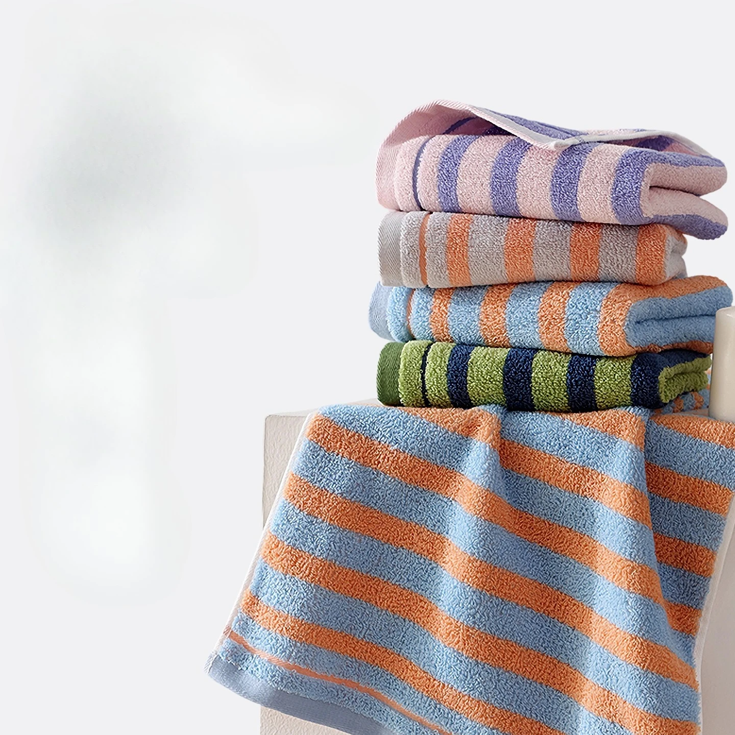 100% Cotton Absorbent Towel  All-Cotton Lint-Free Face Cloth Thickened SolidColor Antibacterial Facial Towel for Daily Cleansing