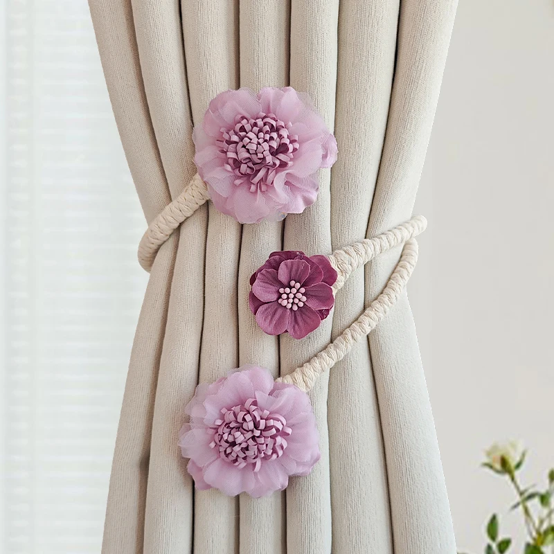 

Elegant Modern Simple Curtain Tie Decorative Floral Silk Curtain Storage Binding Ribbon Window Treatment Accessory