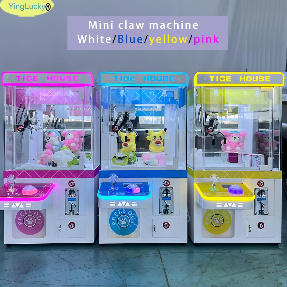 HAPPY Mini Claw Machine Toy Crane for Carnival Arcade Coin Operated KTV Cinema LED 110V 220V，Tide House