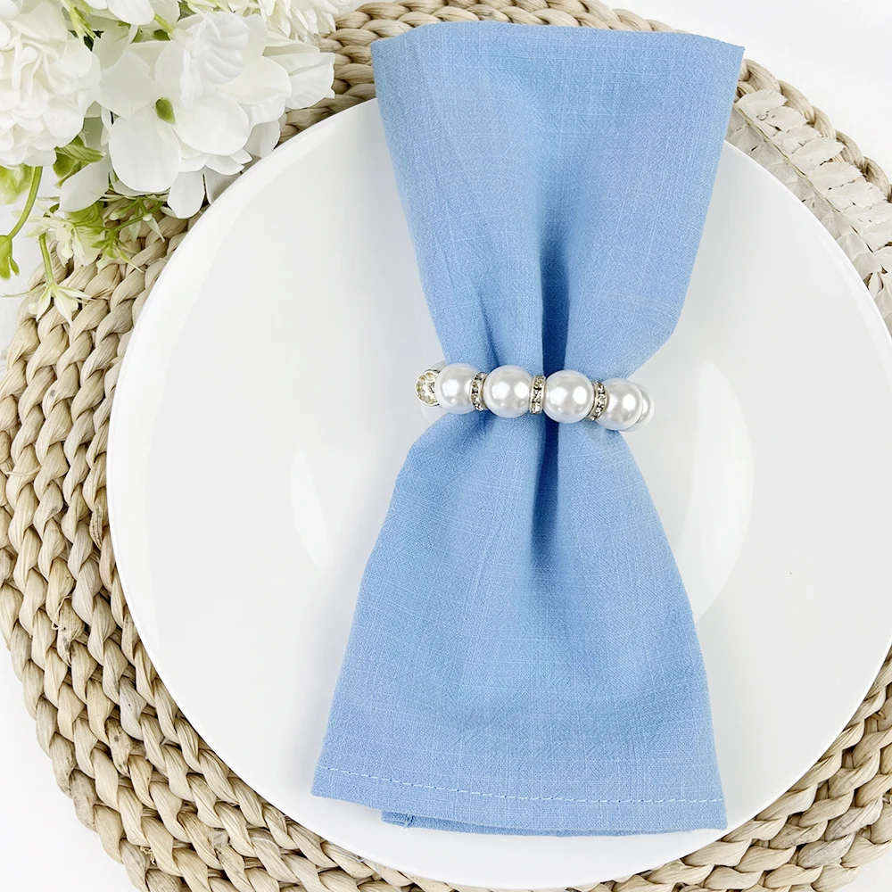 Set of 8 Cloth Napkins 30x45cm Cotton Fabric Serviette Reusable Kitchen Tea Table Towel for Baby Shower Wedding Table Decoration