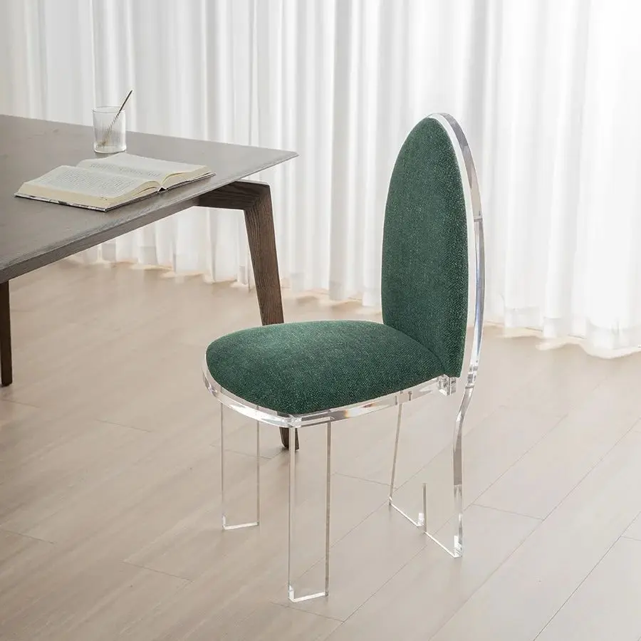 

Light luxury acrylic dining chair modern simple backrest Bedroom dressing Home makeup chair transparent