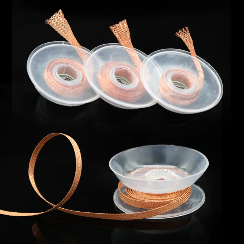 

1,5 м проволока для распайки, фитиль для припоя, оплетка для распайки, медная сетка, оловянная сварка, BGA для печатной платы, паяльный инструмент