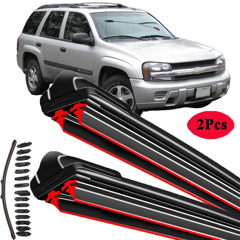 

For Chevrolet Trailblazer SUV 4.2 6.0 AWD KC 2001 2002 2003 2004 2005 2006 2007 2008 2009 Double Rubber Windshield Wiper Blades