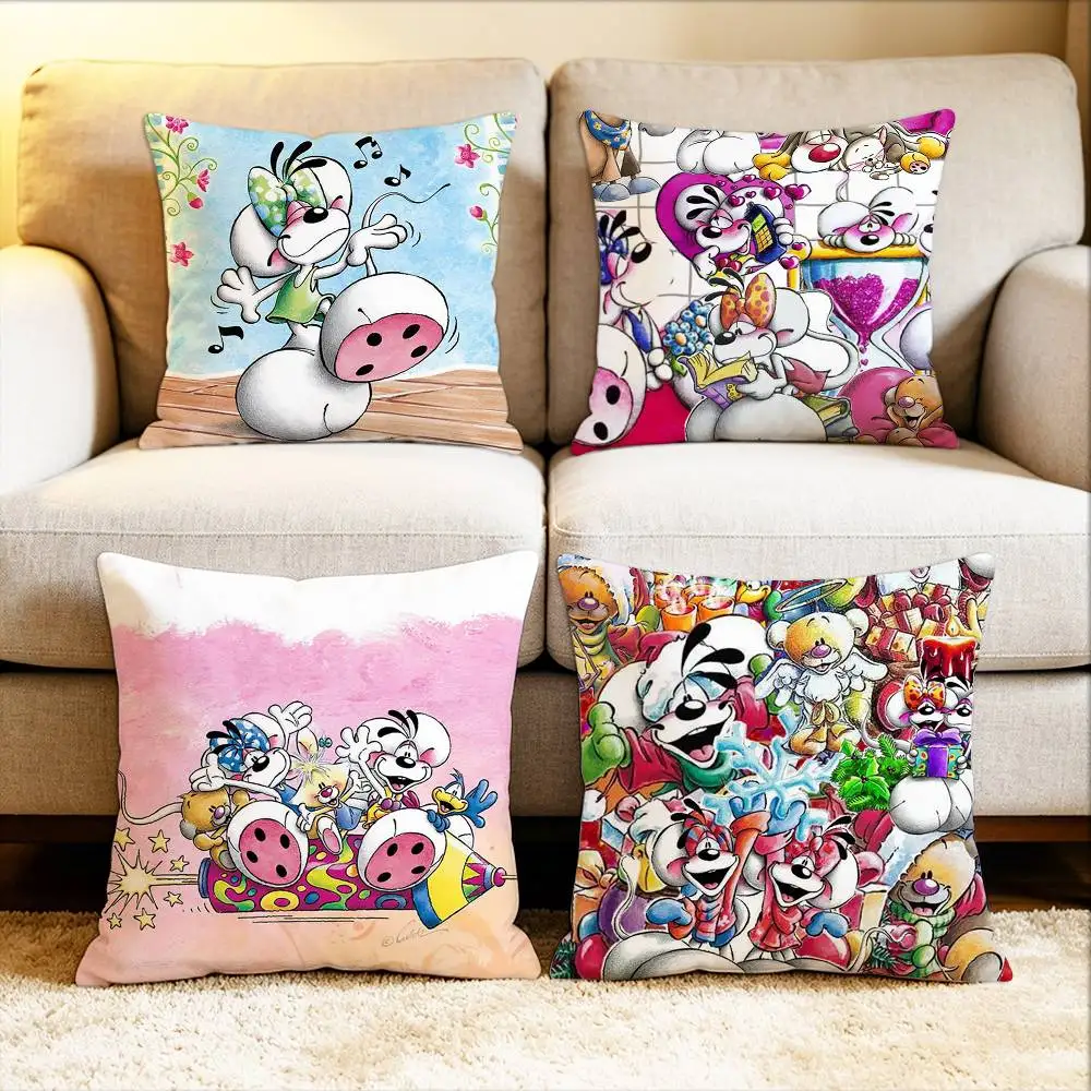 

Cartoon D-Diddl Classic Various Sizes Square Pillow Case For Car Home Bedchamber Decor