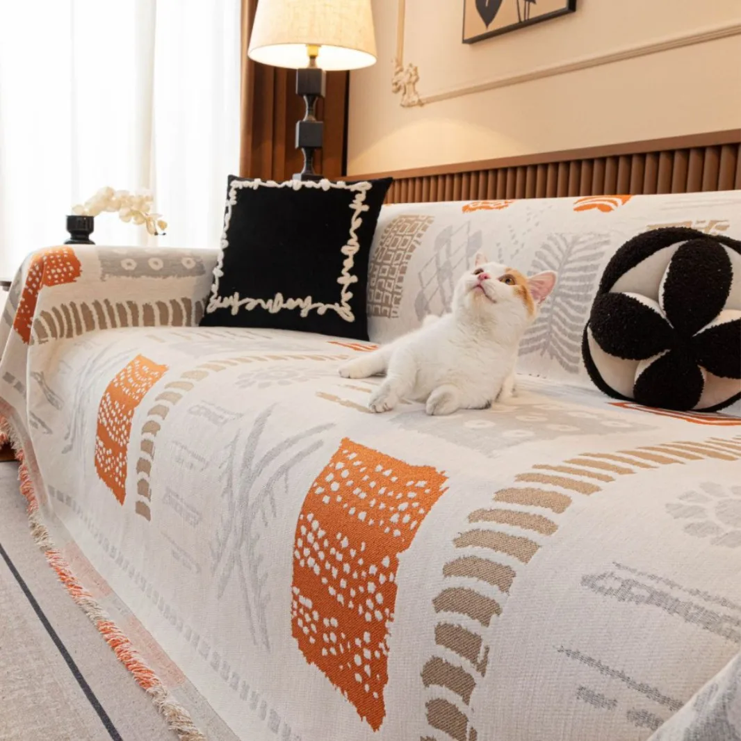 Thicken Chenille Sofa Cover Sofa Blanket Simple Cushion Ins Wind Sand Hair Towel Fashion Lunch Blanket Sofa Towel