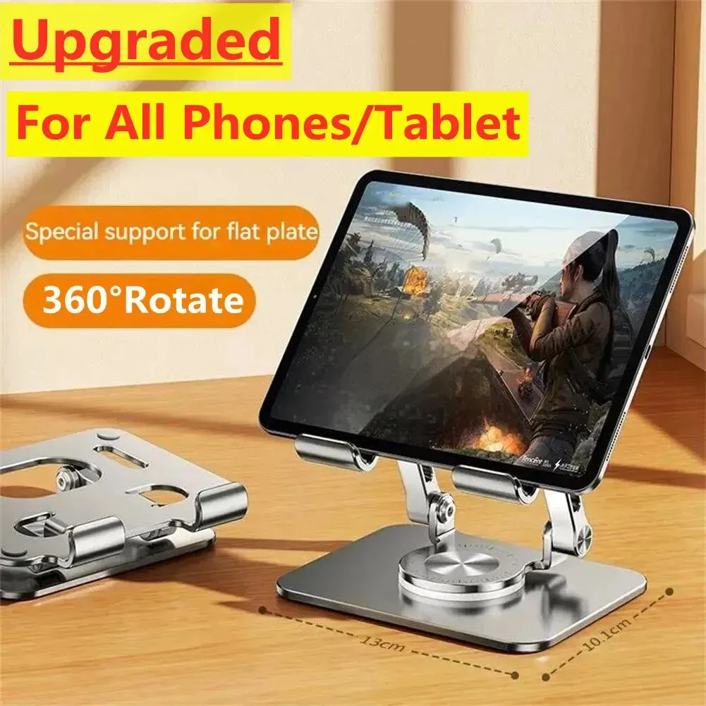 360 Tablet Desk Mobile Phone Holder Stand Adjustable Aluminum Alloy Desktop Lazy Bracket Foldable For iPhone iPad Laptop Samsung