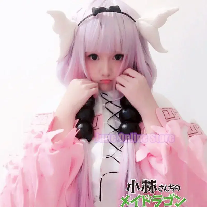 Miss Kobayashi's Dragon Maid Kanna Kamui Cosplay CostumeWigs for Women Kobayashi san Chi no Maid Uniforms Lolita Dress