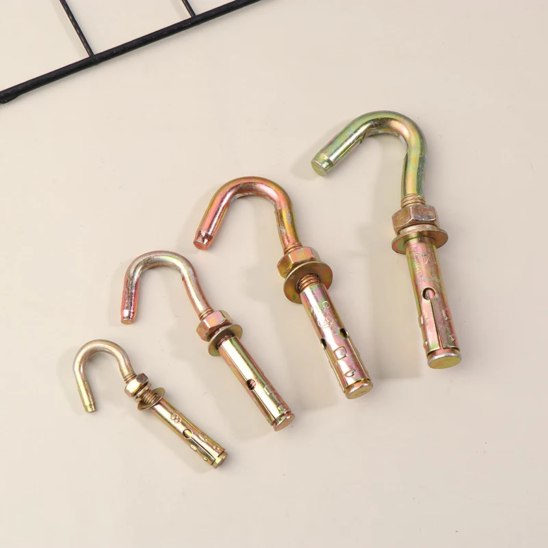 5Pcs M6/M8/M10/M12 304 Stainless Steel Expansion Screw Hooks Expansion Hooks Well Cover Inspection Well Net Pull Explosion Hooks