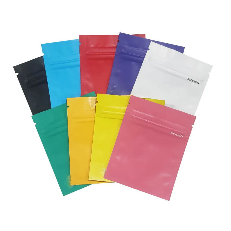 1G 3.5G Matte solid Color Mylar Bags Smell Proof Pouch Soft Stand Up Empty Zipper 3.5 Dry Herb Package Storage Packaging Case