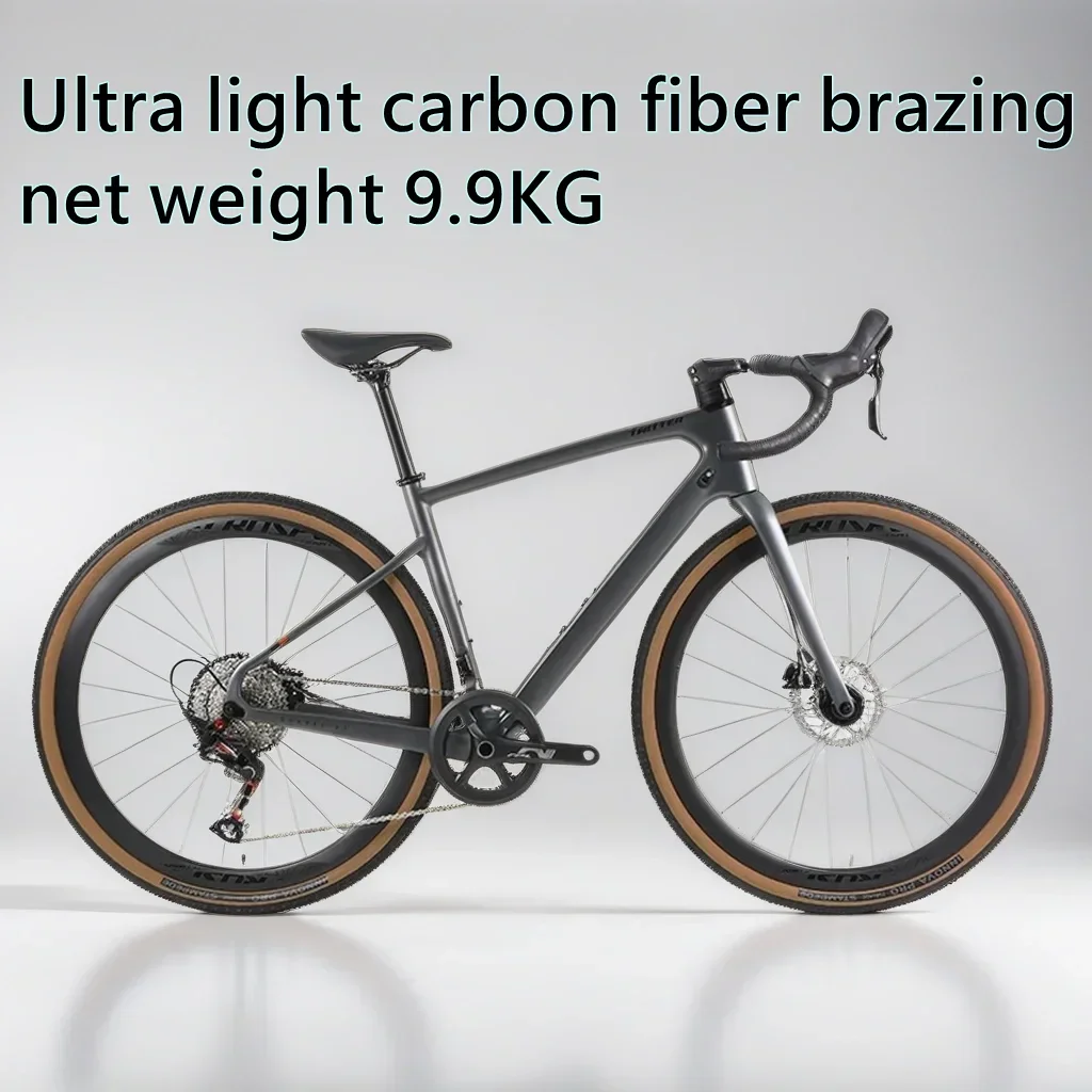 700C Gravel carbon fiber road bike with hydraulic disc brake gravel bike full inner cable handlebar Road Racing Bicycle aldult