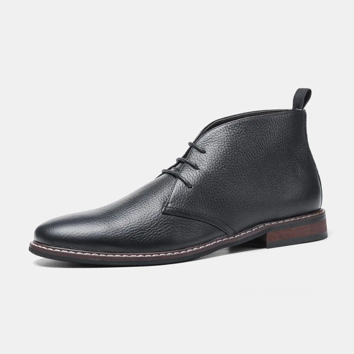 Men's Boots Genuine Cow Leather Ankle-High Shaft Boots For Man Smart Casual Mens Boots Two-Eyelet Lacing