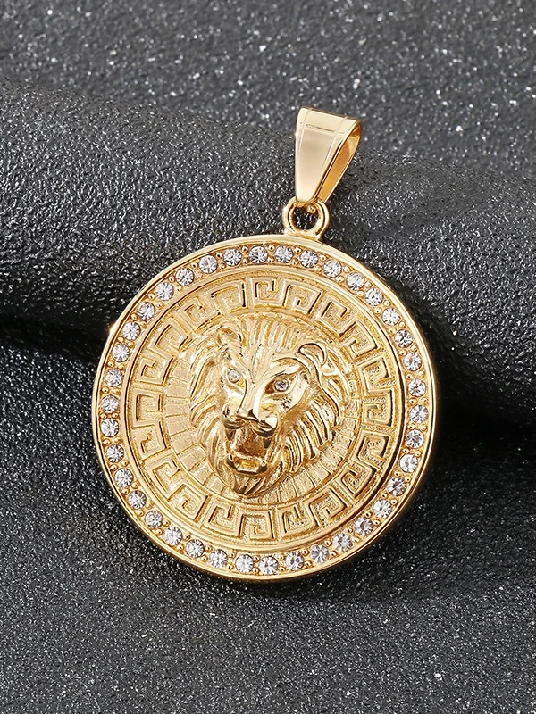 

Cross-Border Hip Hop Diamond Embedded Lion Head Cass Pendant Men's Nelace Clavicle Chain Faion Jewelry Accory