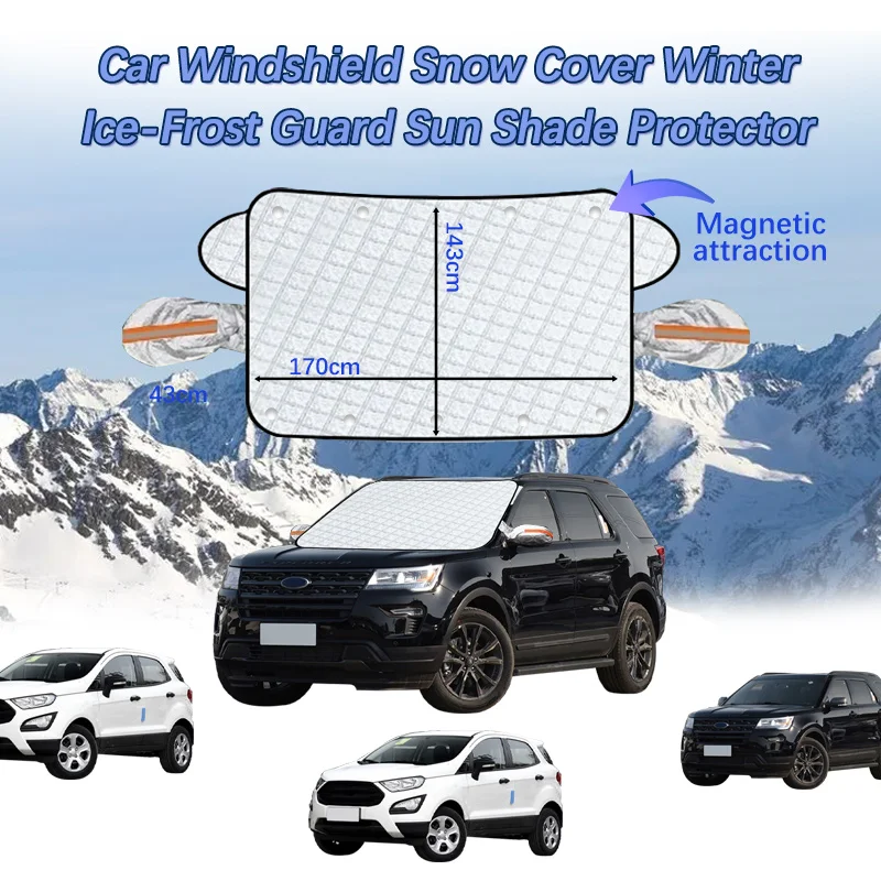 Car Windshield Snow Cover Winter Ice-Frost Guard Sun Shade Protector For Ford Ranger F150 Transit Fusion Car Accessories