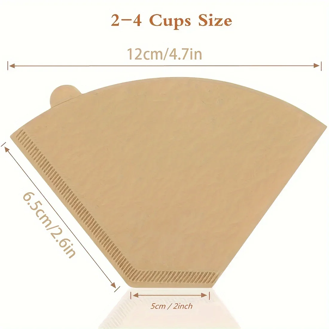 50Pcs Disposable Coffee Filters 2-Cone Natural Paper for Smooth Clean Taste 2-4 Cups per Filter Eco-Friendly Single-Use Coffee S