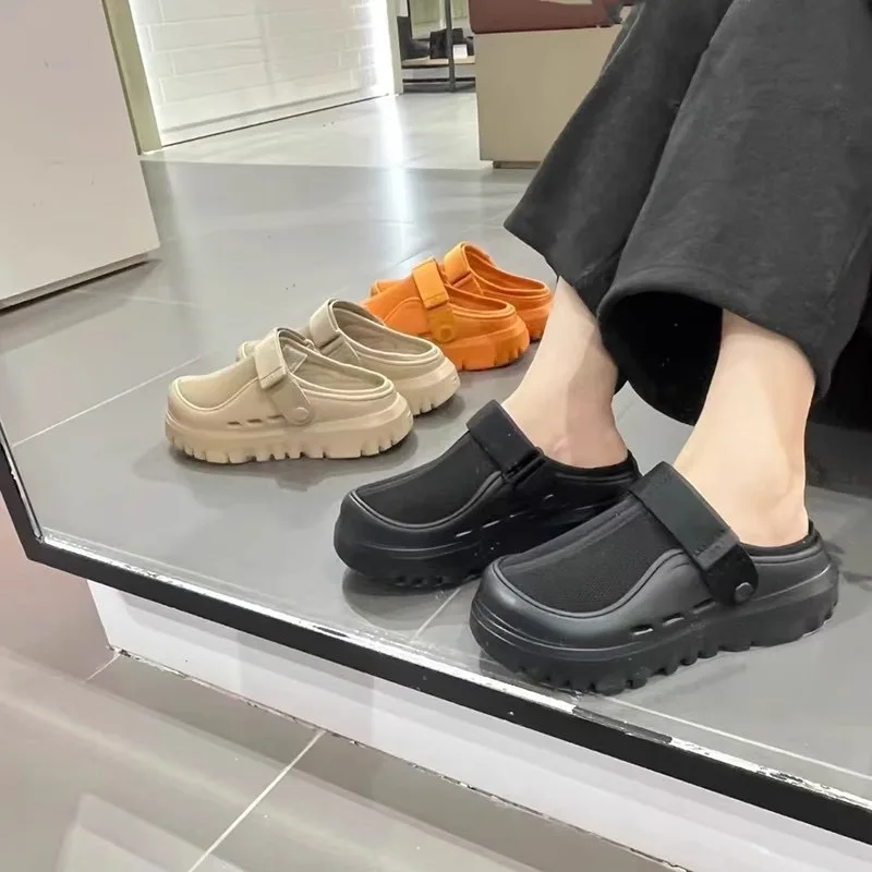 

Мужские уличные сандалии, тапочки, пляжные удобные толстые мягкие сабо, мужская повседневная обувь для водного сада, женские пляжные сандалии, модные