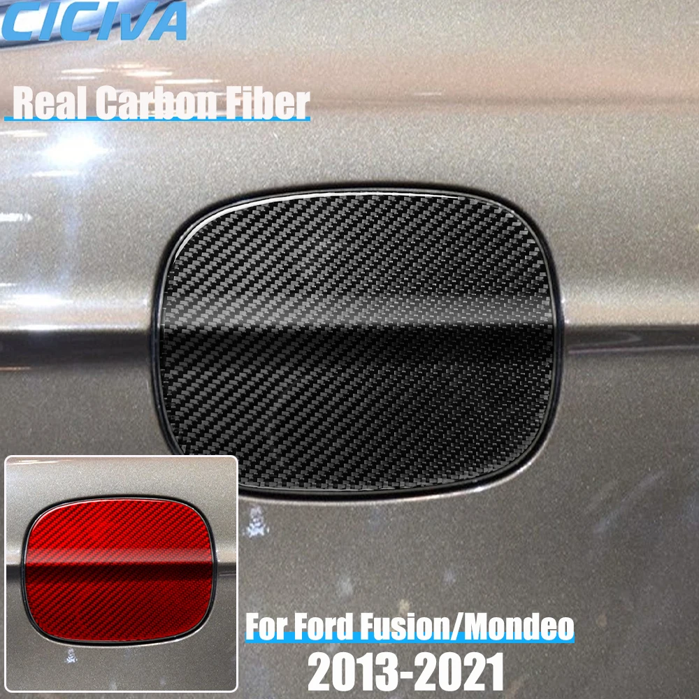 

Настоящее углеродное волокно, автомобильные аксессуары, крышка топливного газа, декоративная накладка, мягкая наклейка для Ford Fusion/Mondeo 4-го поколения 2013-2021