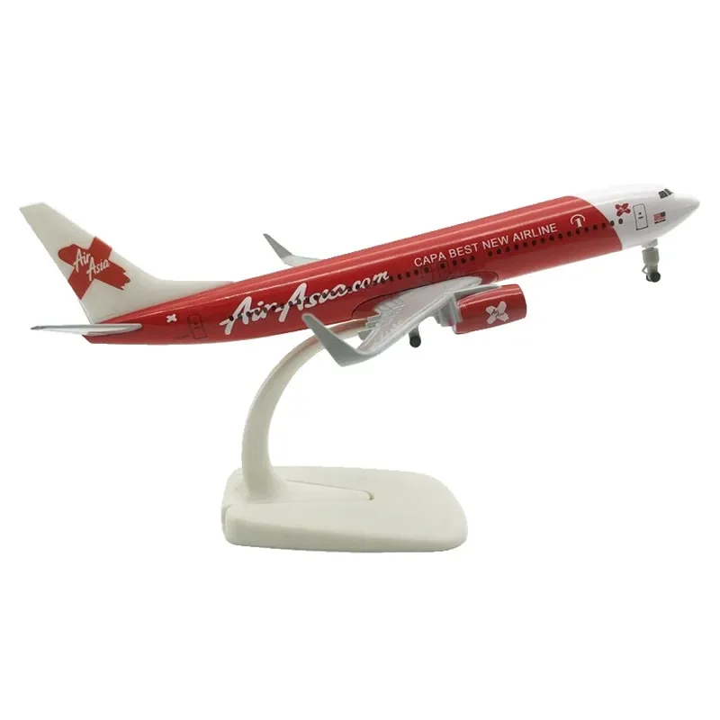 Christmas Gifts 1/200 20cm B737 Air Asia Scale Model With Wheels Airline Airplane Accessories Home Decor Calendar Makeup Room