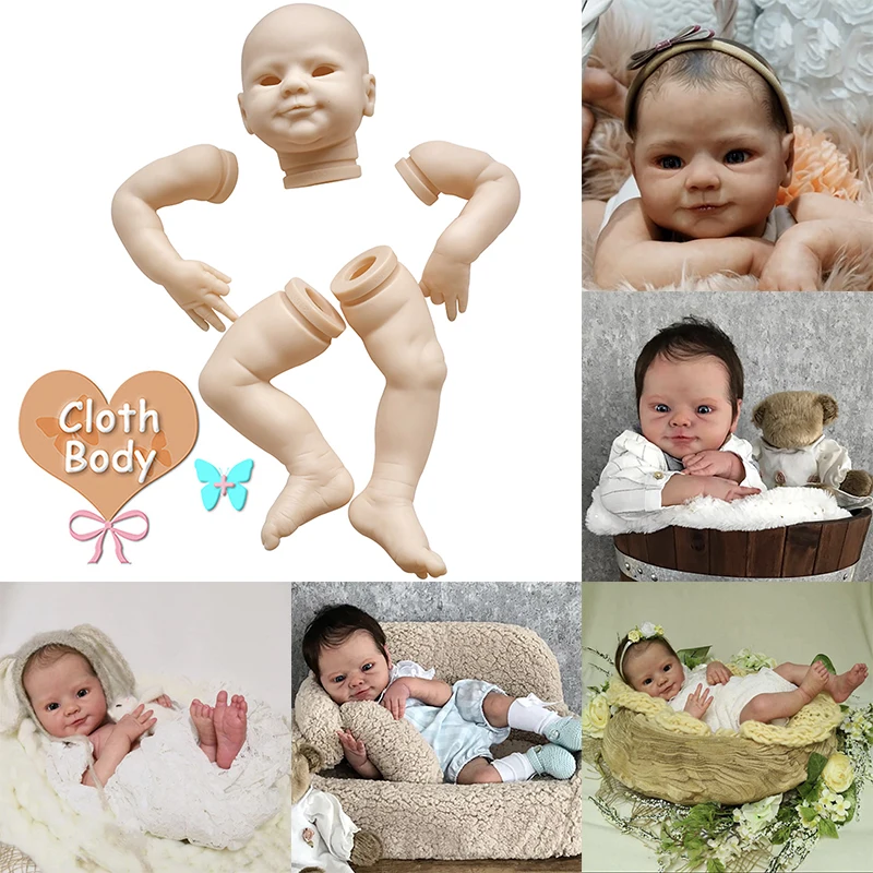 

19inch Magdalena Reborn Doll Kit Fresh Color Soft Touch Unfinished Doll Parts with Body and Eyes Unpainted Blank Doll Kit