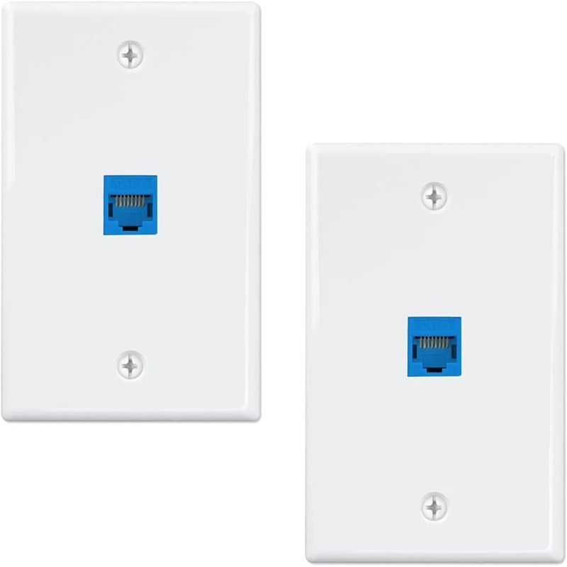 

2-Pack Ethernet Wall Plate, RJ45 Cat6 Female To Female Jack Inline Coupler Face Plates