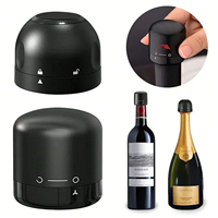 1pc Black Domestic Kitchen Sealing Red Wine Bottles Stoppers Mini Preservation Spin Leak Proof Wine Champagne Stoppers Cap