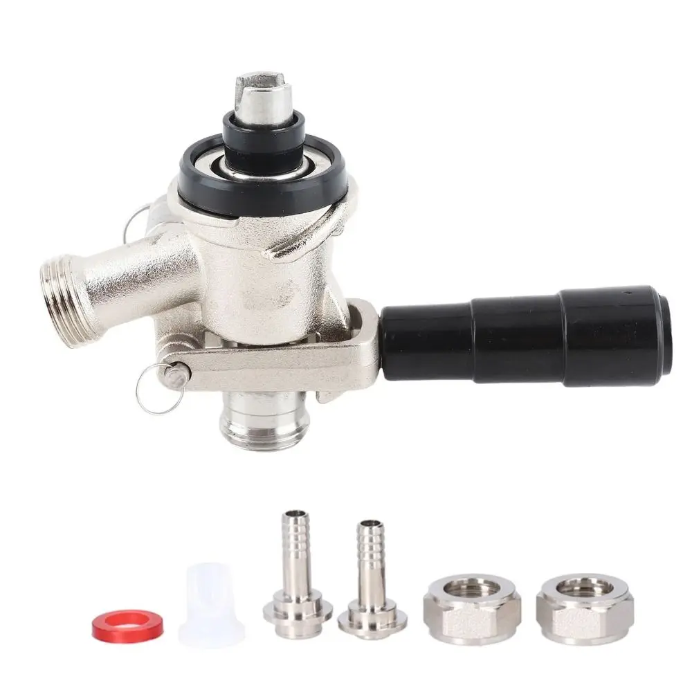 7 piece Durable S Type Keg Coupler Silver Draft Beer Dispenser Check Valve Brewing System