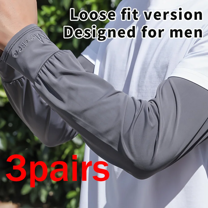3Pairs Summer Arm Sleeves Sun Protection Cooling Outdoor Sports Sleeves Quick Drying Lightweight Breathable Cycling Arm Cover