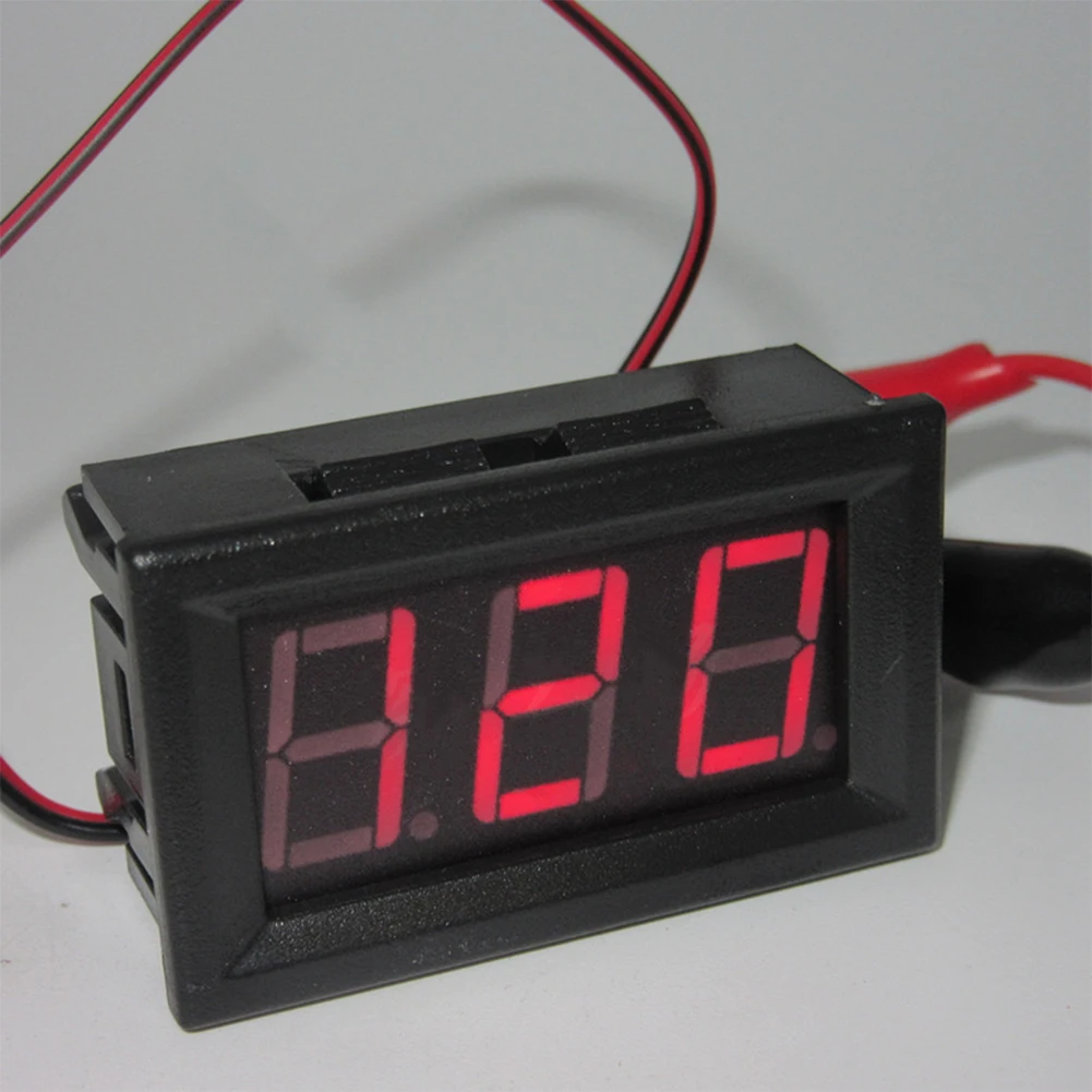 AC 220V 2-Wire Voltage Meter Head LED Mini Digital Voltmeter Voltage Meter with Reverse Polarity Protection for Battery Monitor