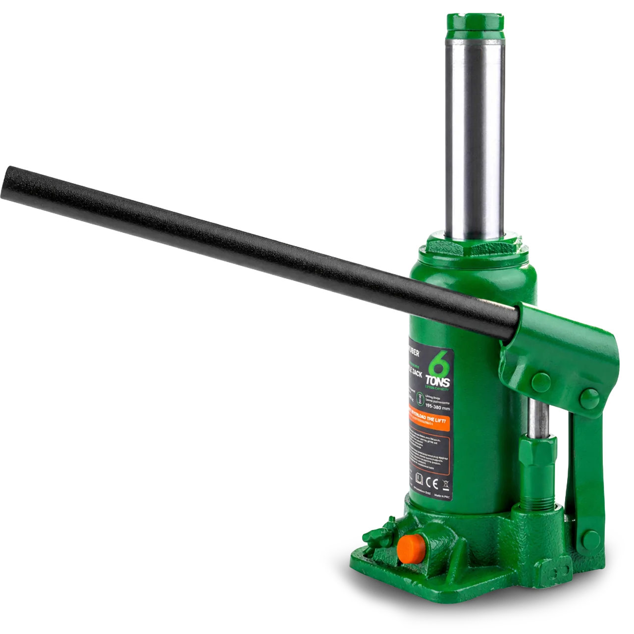 Cric hydraulique WUBER 6 tonnes pour garage et réparation automobile - Cric de levage robuste 6000 kg