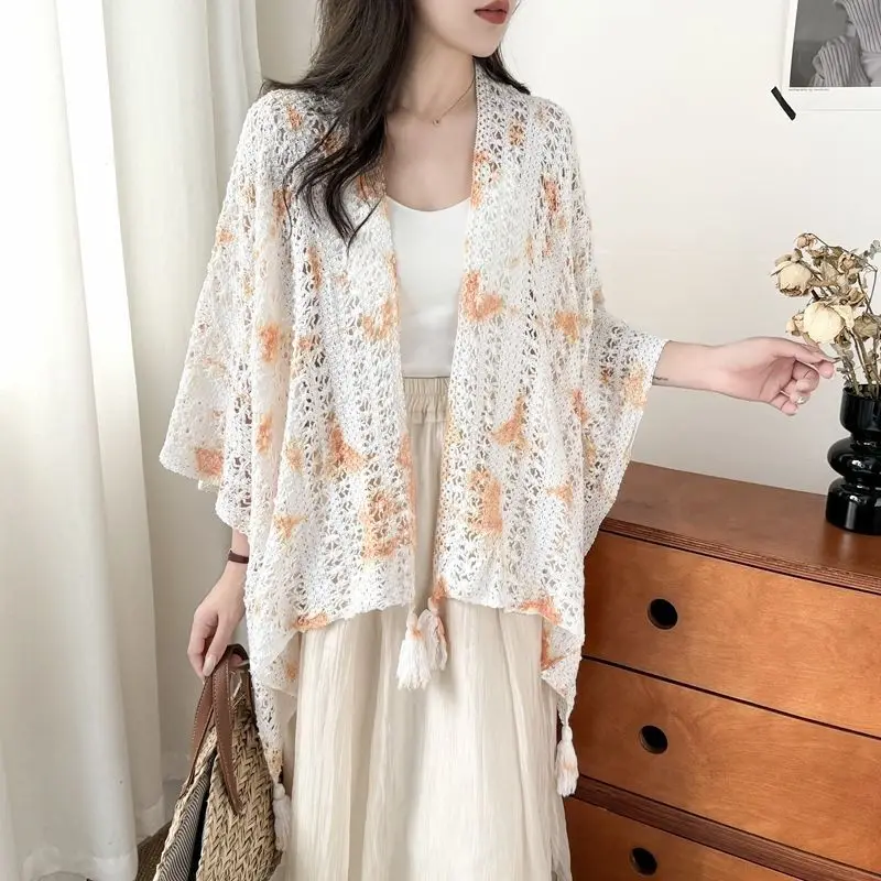 Moda scollo a V nappa scava fuori tie dye camicie abbigliamento femminile 2025 estate nuova maglia allentata tutto-fiammifero top camicette casual