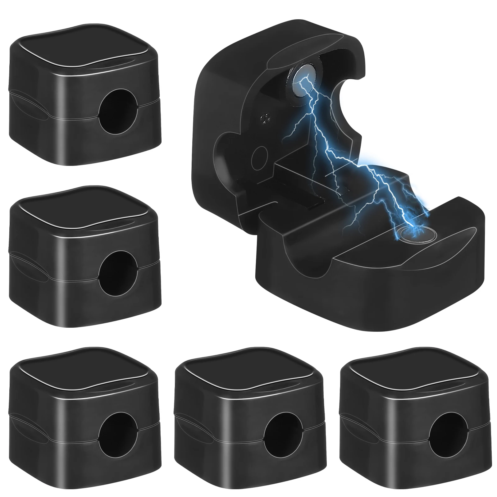 6 Pcs Clip Magnetic Cable Organizer Manager Desktop Holders Wire Organizers for Cords
