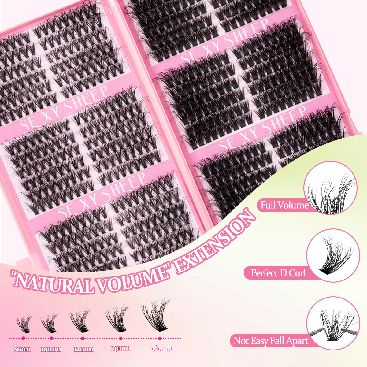 Bricolage cils de chat grappes de cils extrémité des yeux allongeant les Extensions de cils aspect naturel vaporeux épais faux cils avec pince à épiler