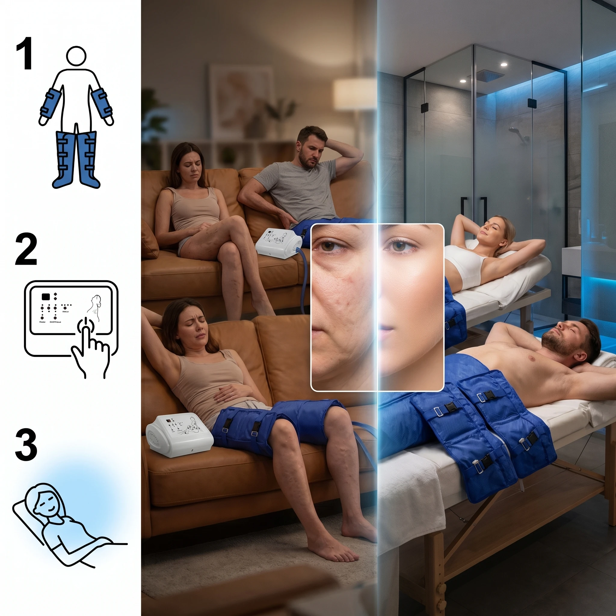 Latest Hot Selling Air Wave Pressure Lymphatic Drainage Vacuum Therapy Pressotherapy Machine Muscle Relax Body Massage