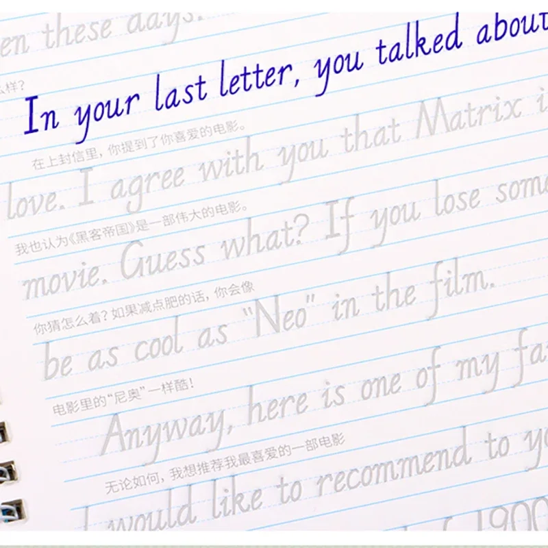 3pcs Reusable Italian Italics Groove Calligraphy Copybook English Italic Handwriting Groove Training Pen Refills Hold Tools Set