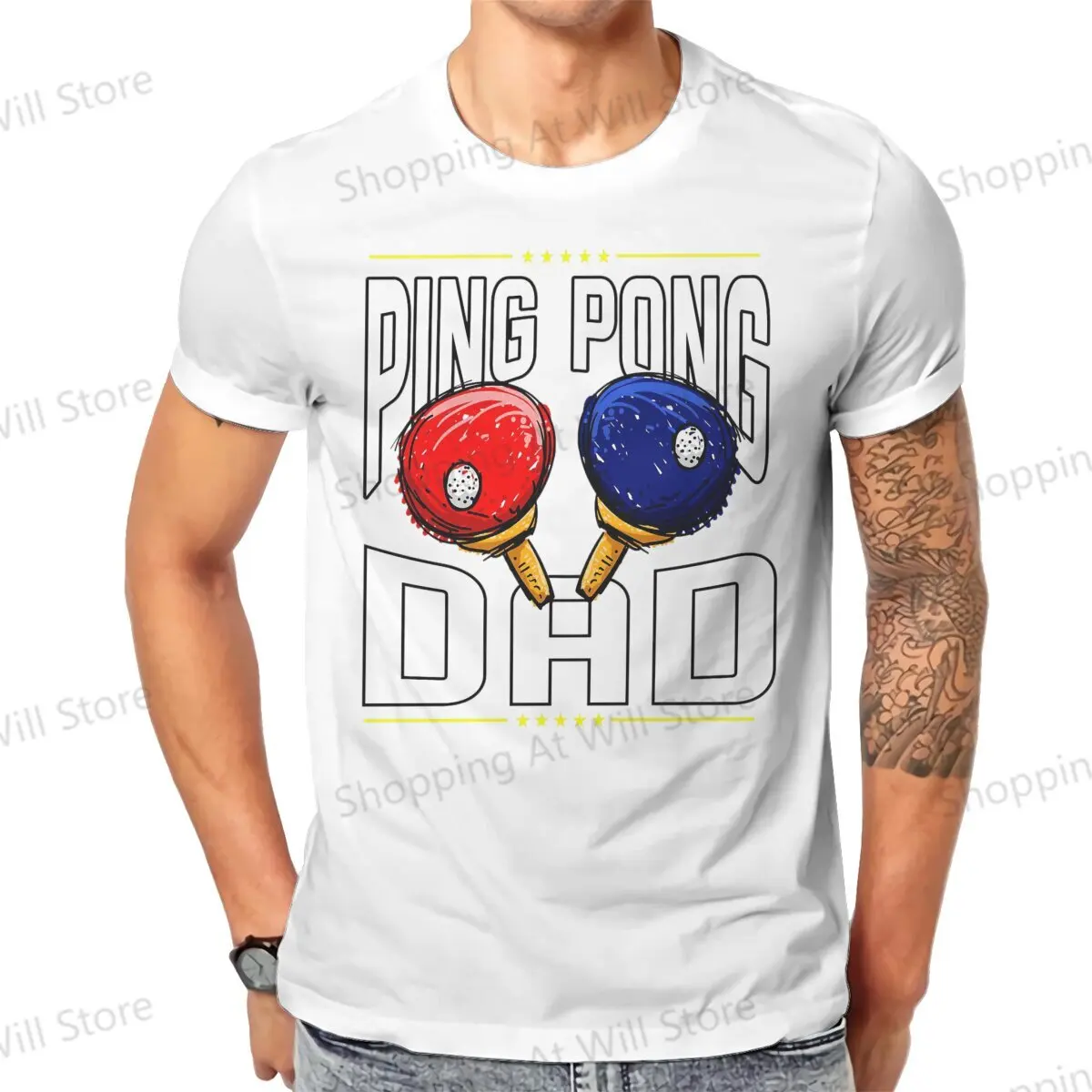 Tops 100% Cotton Leisure Sports  Table Tennis Daddy Men's and women's T-shirts Ping Pong Tshirt Top