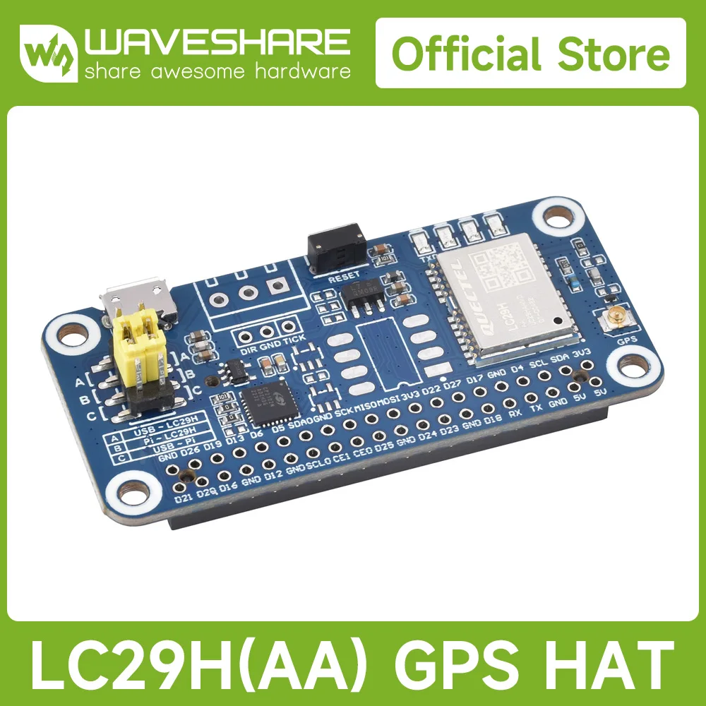 

Waveshare LC29H Series Dual-band GPS Module For Raspberry Pi, Dual-band L1+L5 Positioning Technology, Optional RTK Function