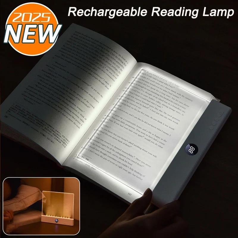 

LED Flat Panel Book Light USB Charging Eye Protection Night Vision Reading Lamp for Students Indoor Use 2 in 1 Night Lights
